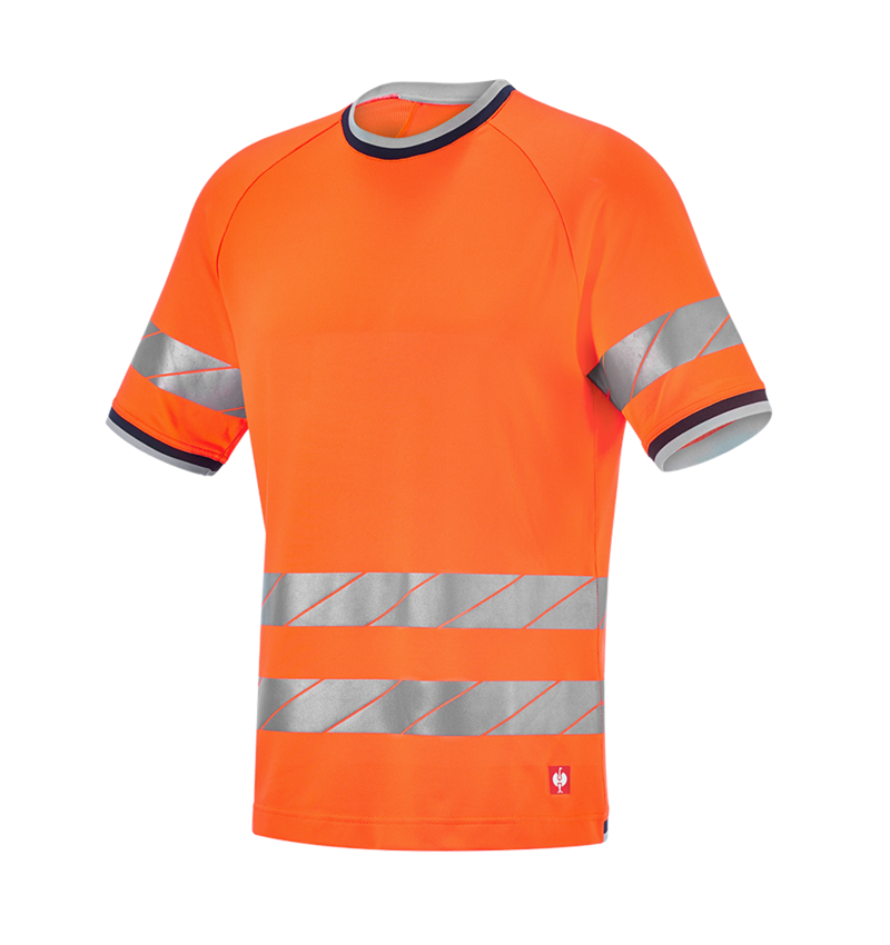Oděvy: Výstražné funkční tričko e.s.ambition + výstražná oranžová/tmavomodrá 8