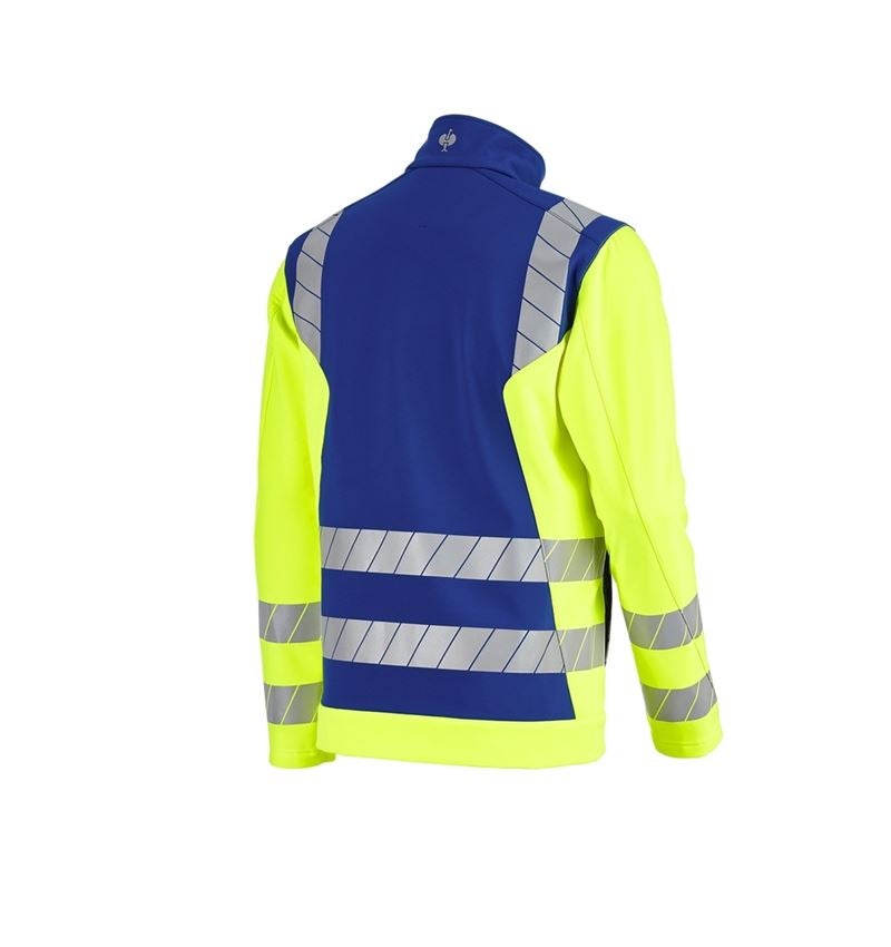Pracovní bundy: Výstražná softshellová bunda e.s.motion 24/7 + modrá chrpa/výstražná žlutá 5