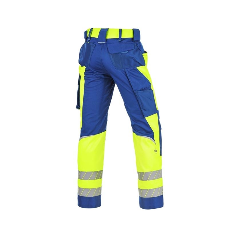 Oděvy: Výstražné kalhoty do pasu e.s.motion 24/7 + modrá chrpa/výstražná žlutá 7