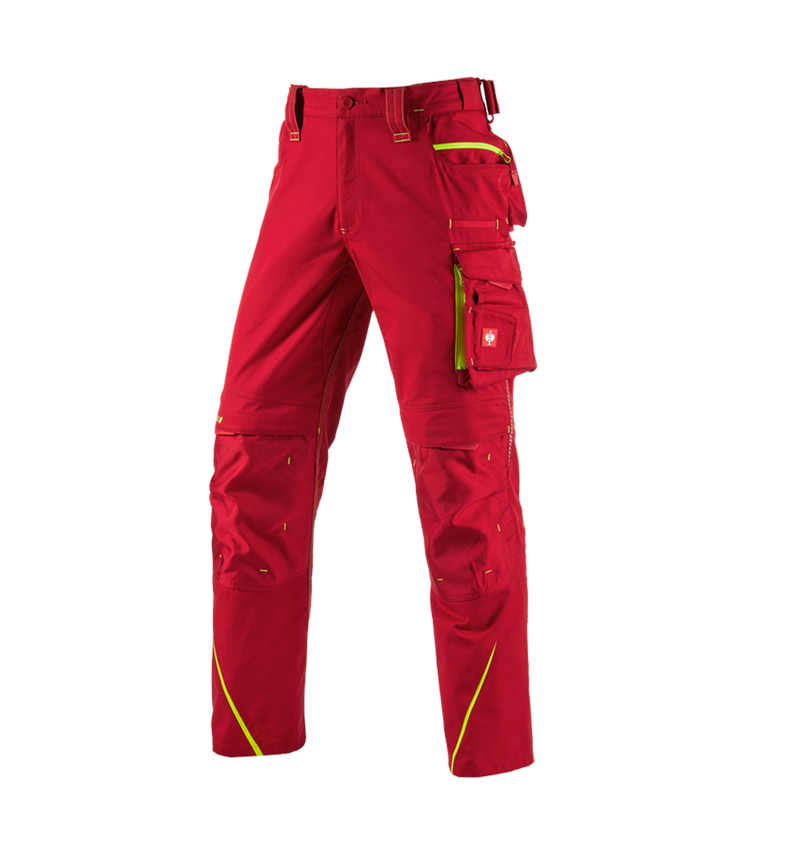 Instalatéři: Kalhoty e.s.motion 2020 + ohnivě červená/výstražná žlutá 2