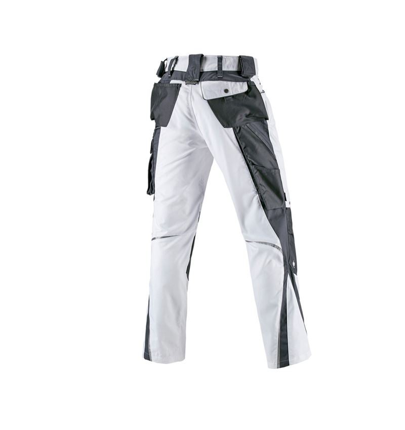 Pracovní kalhoty: Kalhoty do pasu e.s.motion, zimní + bílá/šedá 3