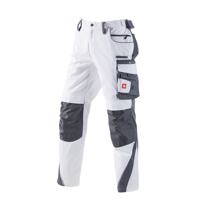 Pracovní kalhoty: Kalhoty do pasu e.s.motion + bílá/šedá 2