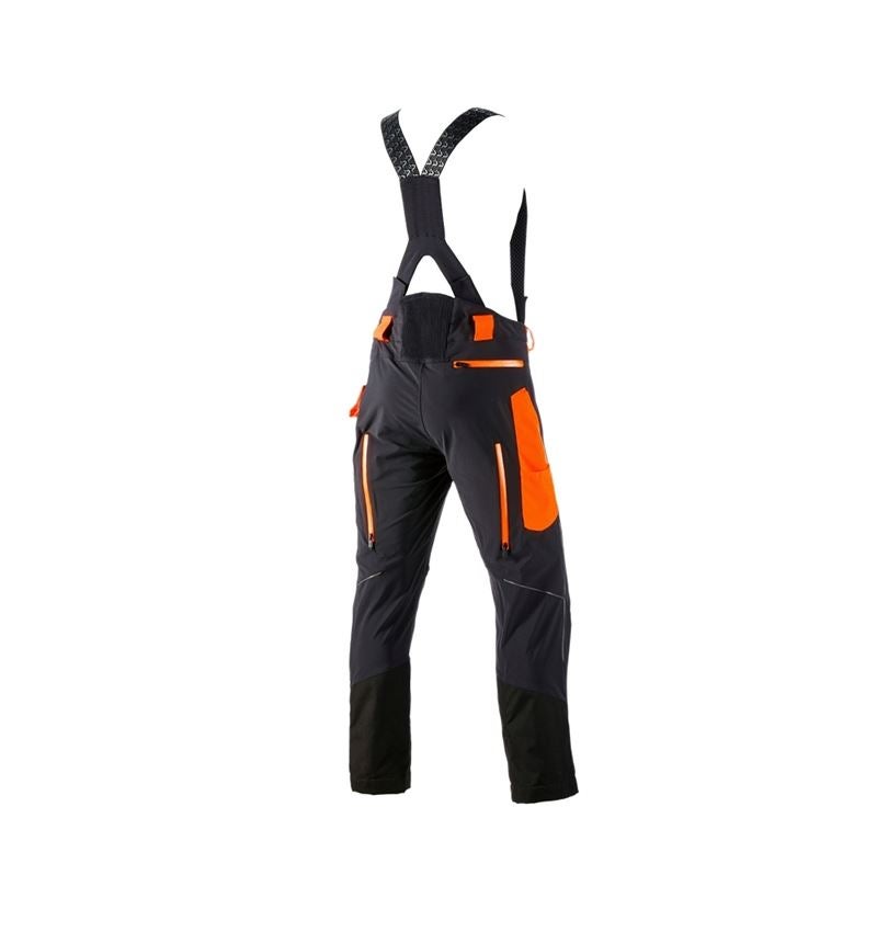 Pracovní kalhoty: Lesnické protipořezové kalhoty do pasu e.s.vision + černá/výstražná oranžová 3