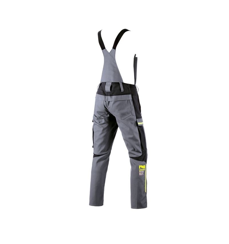 Pracovní kalhoty: Kalhoty s laclem e.s.vision multinorm* + šedá/černá 2