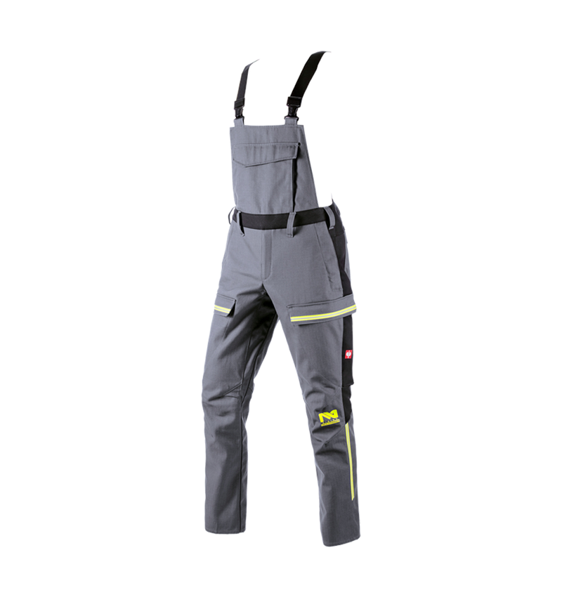 Pracovní kalhoty: Kalhoty s laclem e.s.vision multinorm* + šedá/černá 1