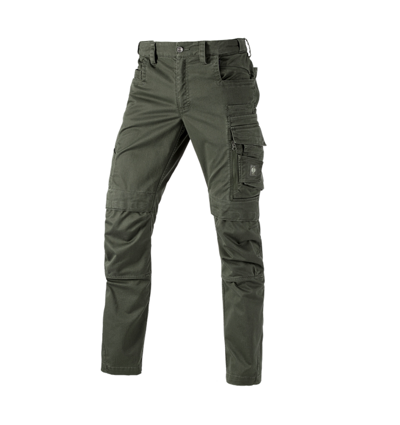 Pracovní kalhoty: Kalhoty do pasu e.s.motion ten + maskovací zelená 2