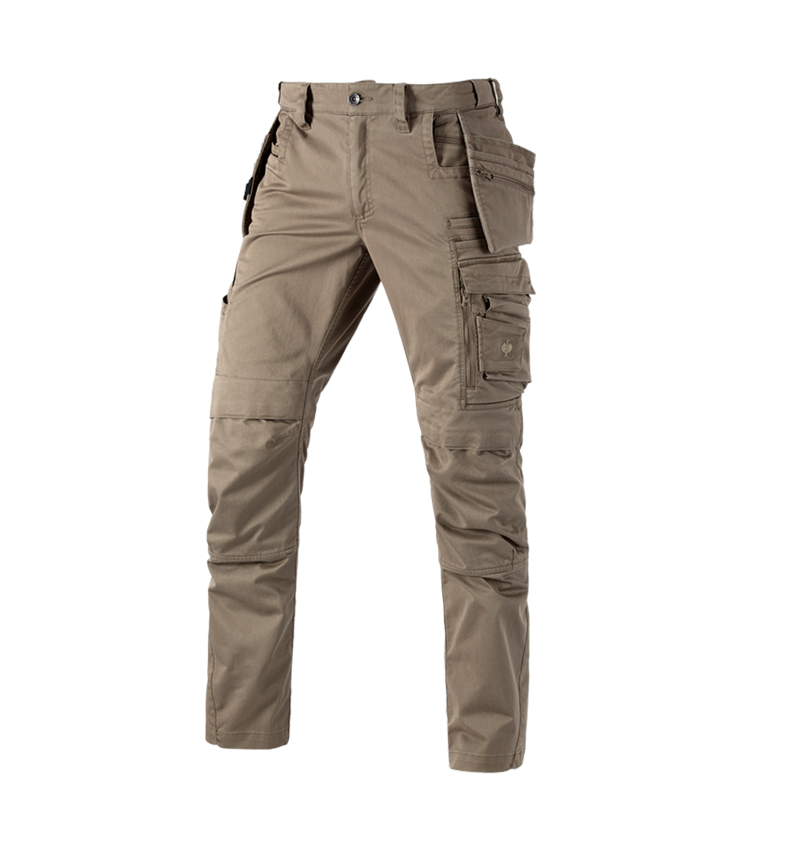 Pracovní kalhoty: Kalhoty do pasu e.s.motion ten tool-pouch + popelavě hnědá 1
