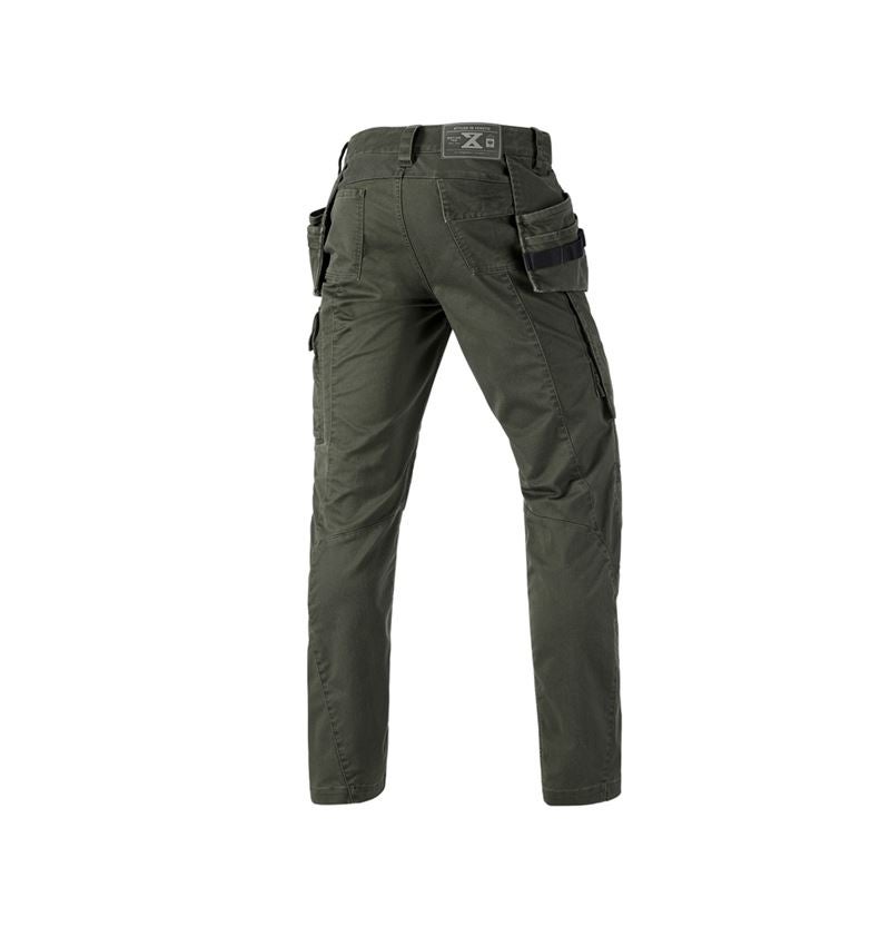 Pracovní kalhoty: Kalhoty do pasu e.s.motion ten tool-pouch + maskovací zelená 1