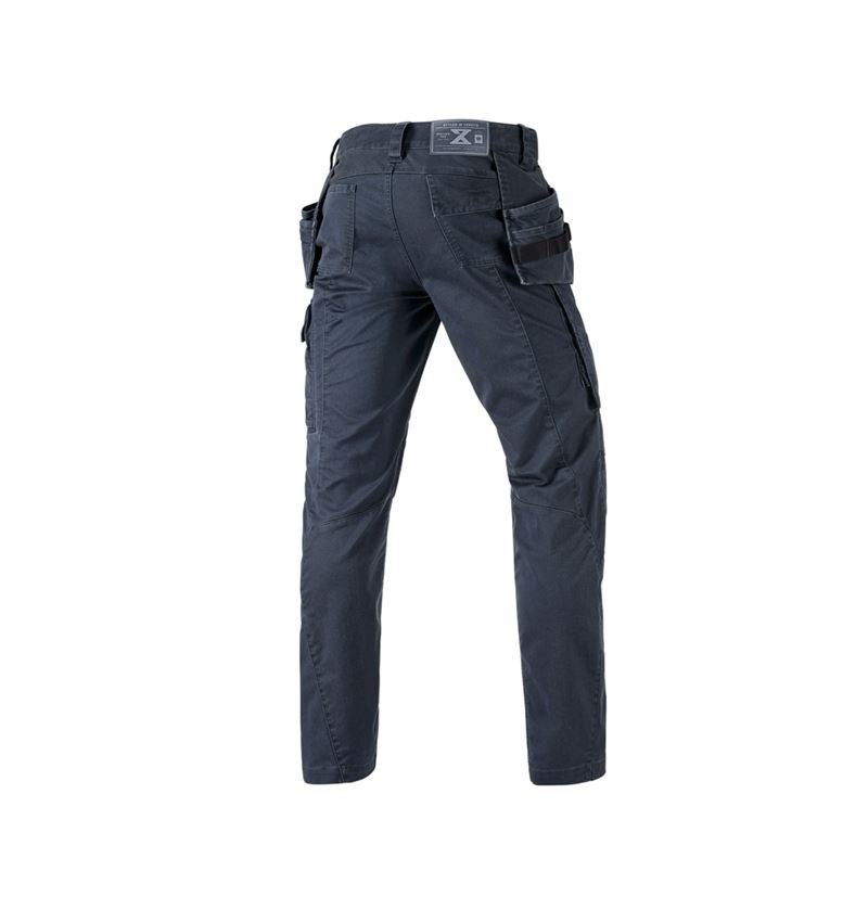 Pracovní kalhoty: Kalhoty do pasu e.s.motion ten tool-pouch + břidlicová modrá 3