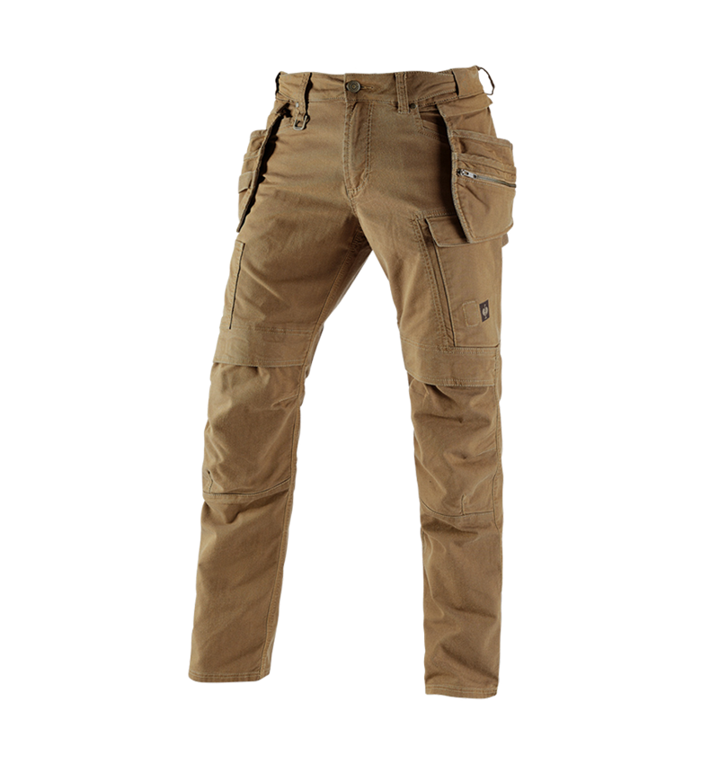 Pracovní kalhoty: Kalhoty s pouzdrovými kapsami e.s.vintage + sépiová 1