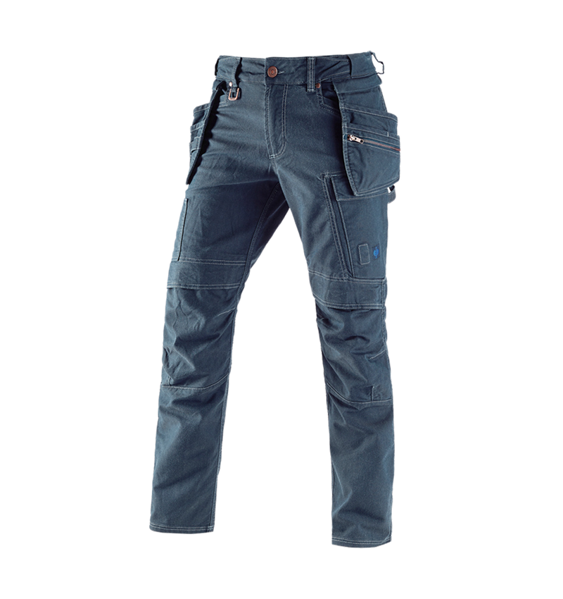 Instalatéři: Kalhoty s pouzdrovými kapsami e.s.vintage + ledově modrá 2