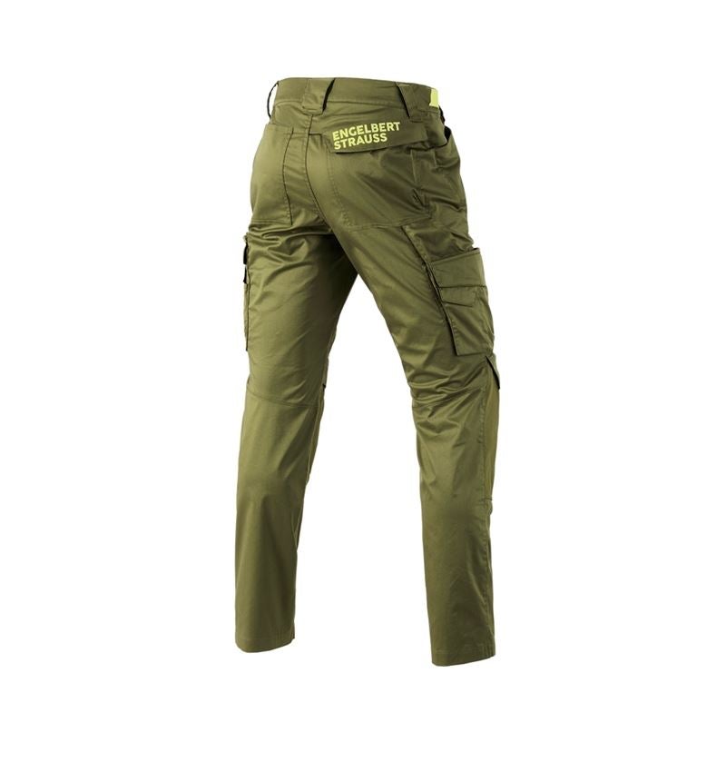 Pracovní kalhoty: Kalhoty do pasu e.s.trail + jalovcová zelená/citronově zelená 4