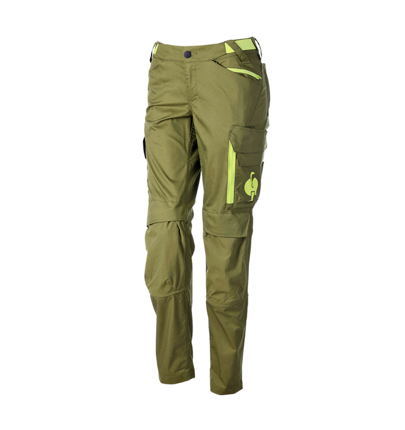 Pracovní kalhoty: Kalhoty do pasu e.s.trail, dámská + jalovcová zelená/citronově zelená 3