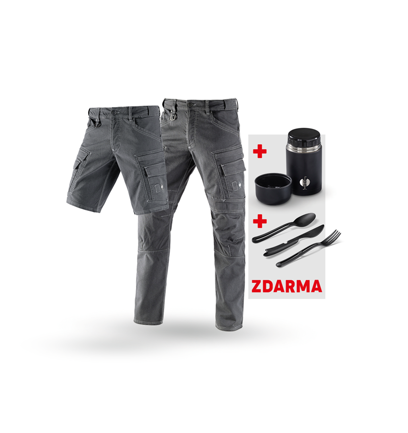 Oděvy: SADA: Cargo kalhoty+Šortky e.s.vintage + Krabička + cínová