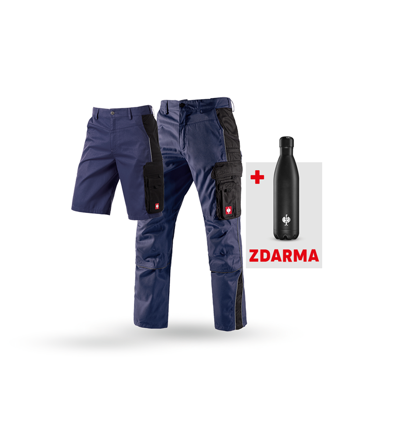 Oděvy: SADA: Kalhoty + Šortky e.s.active + Láhev na pití + tmavomodrá/černá