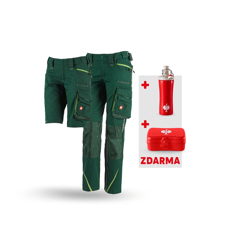 Oděvy: SADA:Dá.kalhoty+Šortky e.s.motion 2020+Krab.+Láhev + zelená/mořská zelená