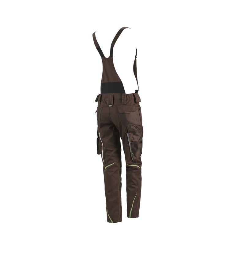 Pracovní kalhoty: Dámské kalhoty s laclem e.s.motion 2020 + kaštan/mořská zelená 3
