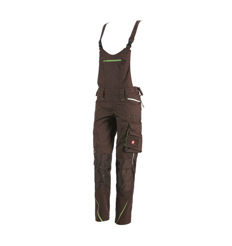 Pracovní kalhoty: Dámské kalhoty s laclem e.s.motion 2020 + kaštan/mořská zelená 2