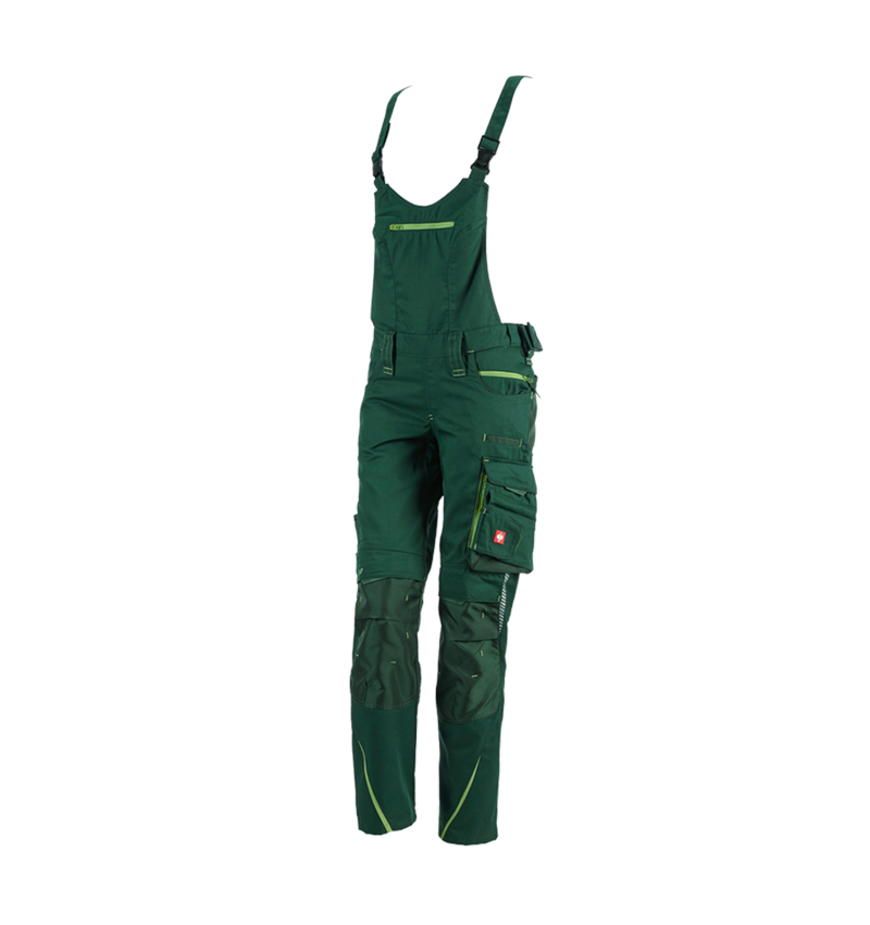 Pracovní kalhoty: Dámské kalhoty s laclem e.s.motion 2020 + zelená/mořská zelená 2