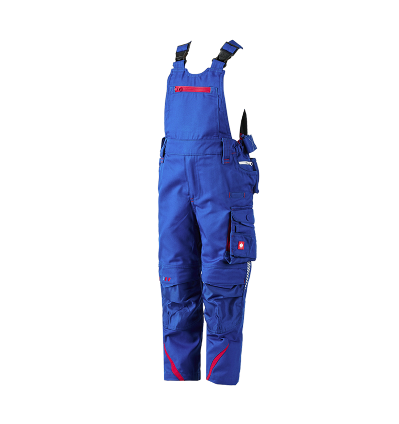 Kalhoty: Dětské kalhoty s laclem e.s.motion 2020 + modrá chrpa/ohnivě červená 1