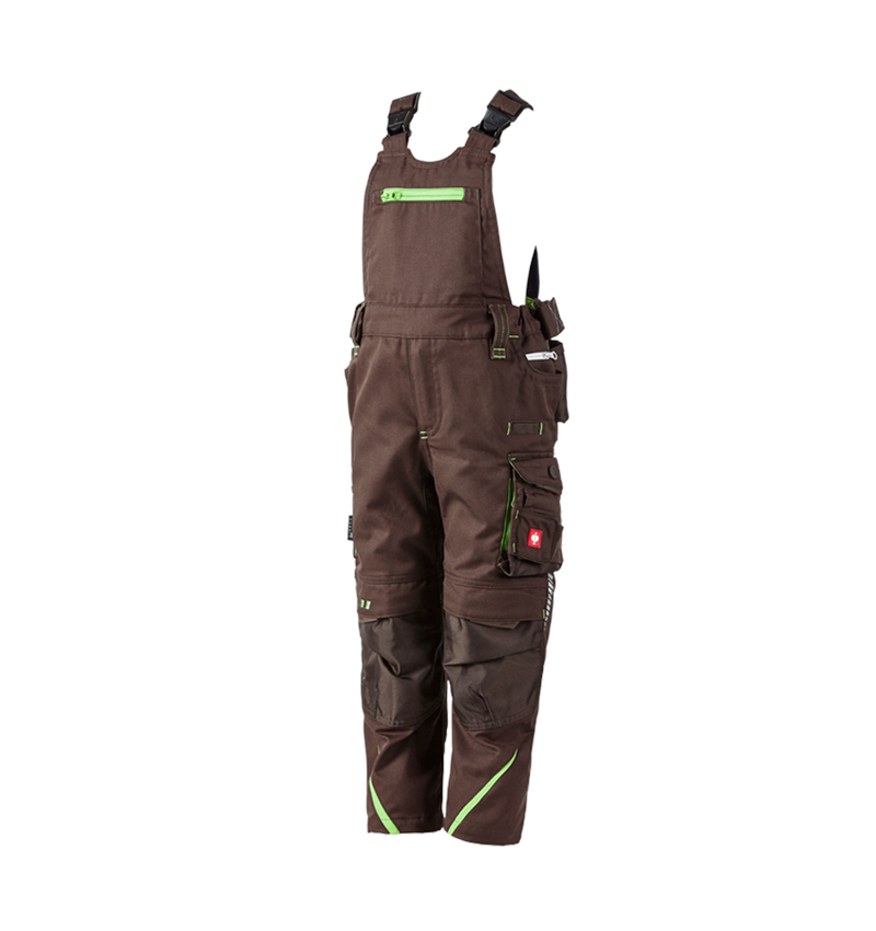 Kalhoty: Dětské kalhoty s laclem e.s.motion 2020 + kaštan/mořská zelená 2