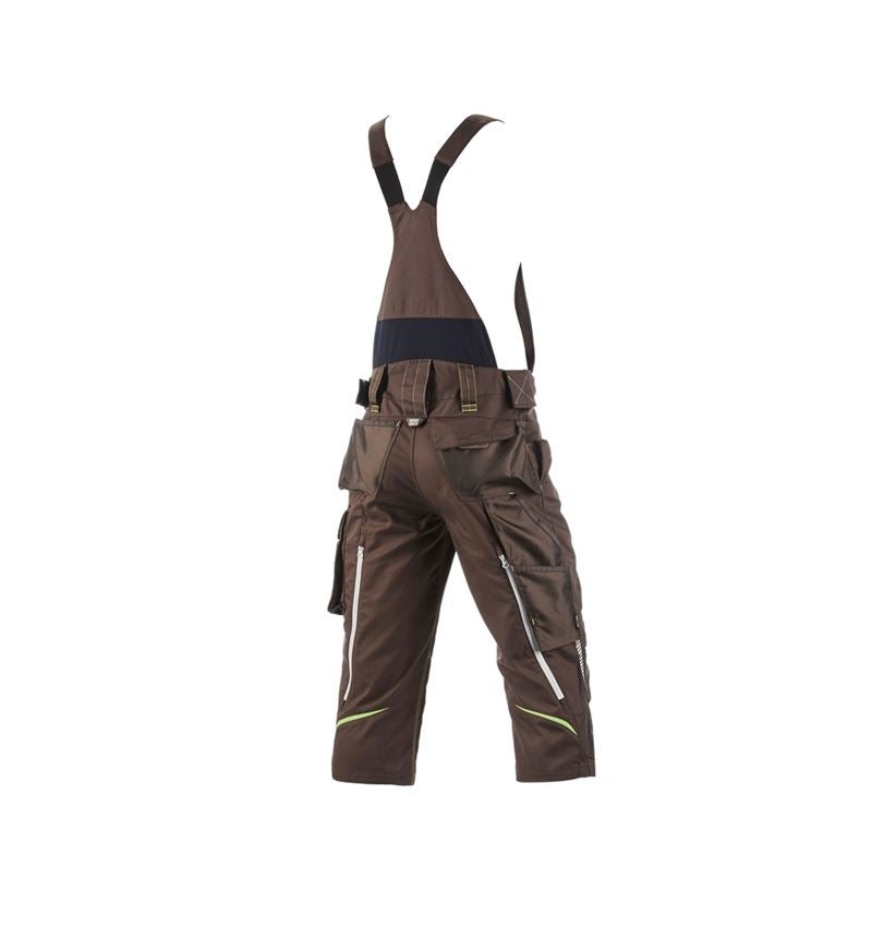 Pracovní kalhoty: Pirátské kalhoty s laclem e.s.motion 2020 + kaštan/mořská zelená 3