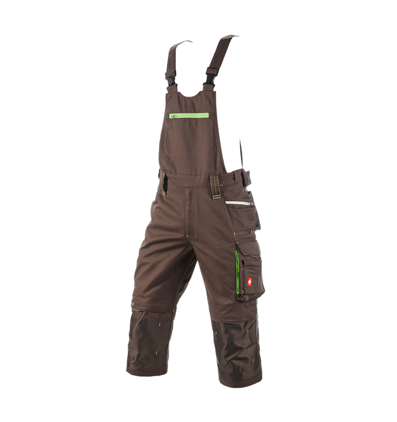 Pracovní kalhoty: Pirátské kalhoty s laclem e.s.motion 2020 + kaštan/mořská zelená 2