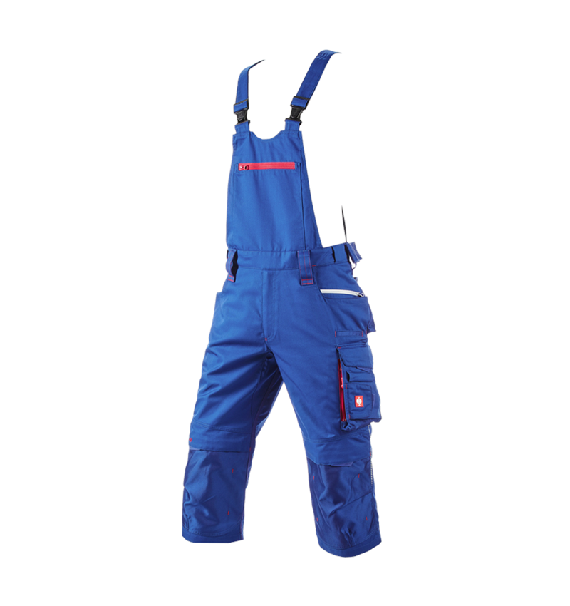 Pracovní kalhoty: Pirátské kalhoty s laclem e.s.motion 2020 + modrá chrpa/ohnivě červená 2