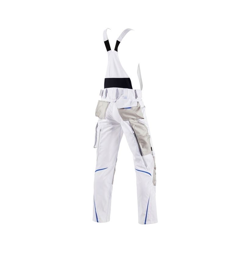 Pracovní kalhoty: Kalhoty s laclem e.s.motion 2020 + bílá/enciánově modrá 3