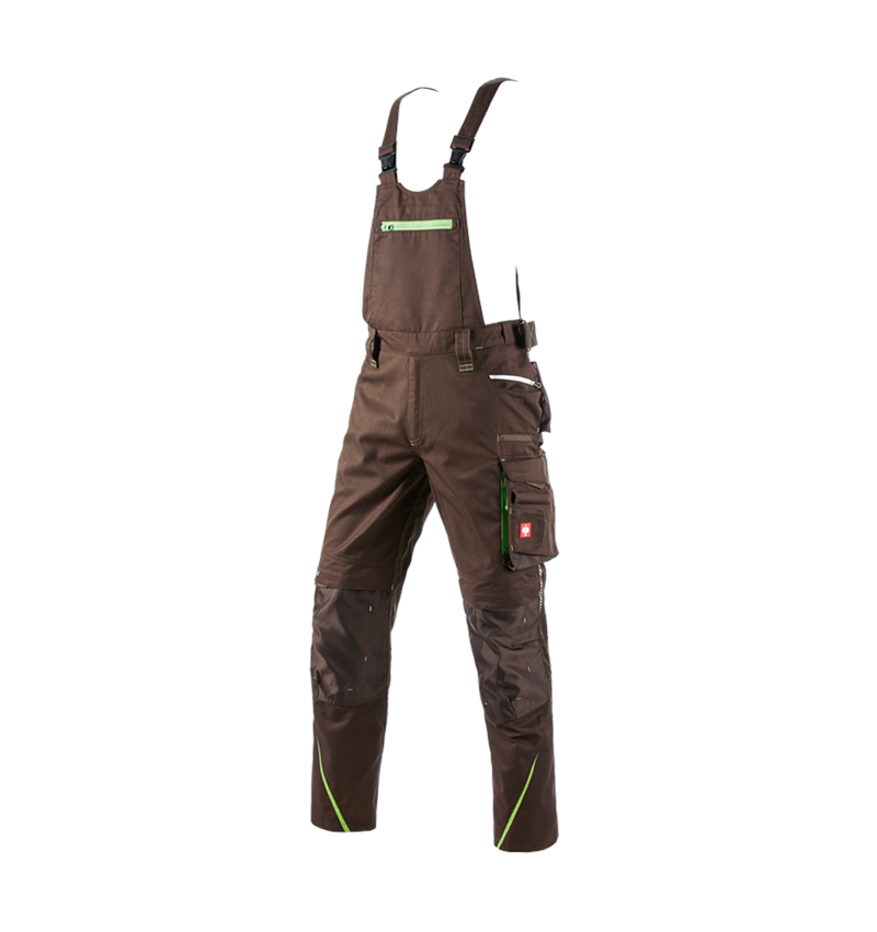 Pracovní kalhoty: Kalhoty s laclem e.s.motion 2020 + kaštan/mořská zelená 2