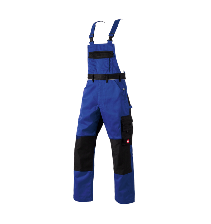 Pracovní kalhoty: Kalhoty s laclem e.s.image + modrá chrpa/černá