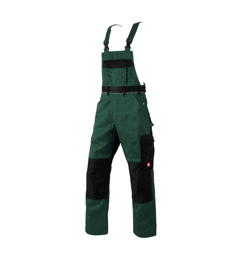 Pracovní kalhoty: Kalhoty s laclem e.s.image + zelená/černá 4