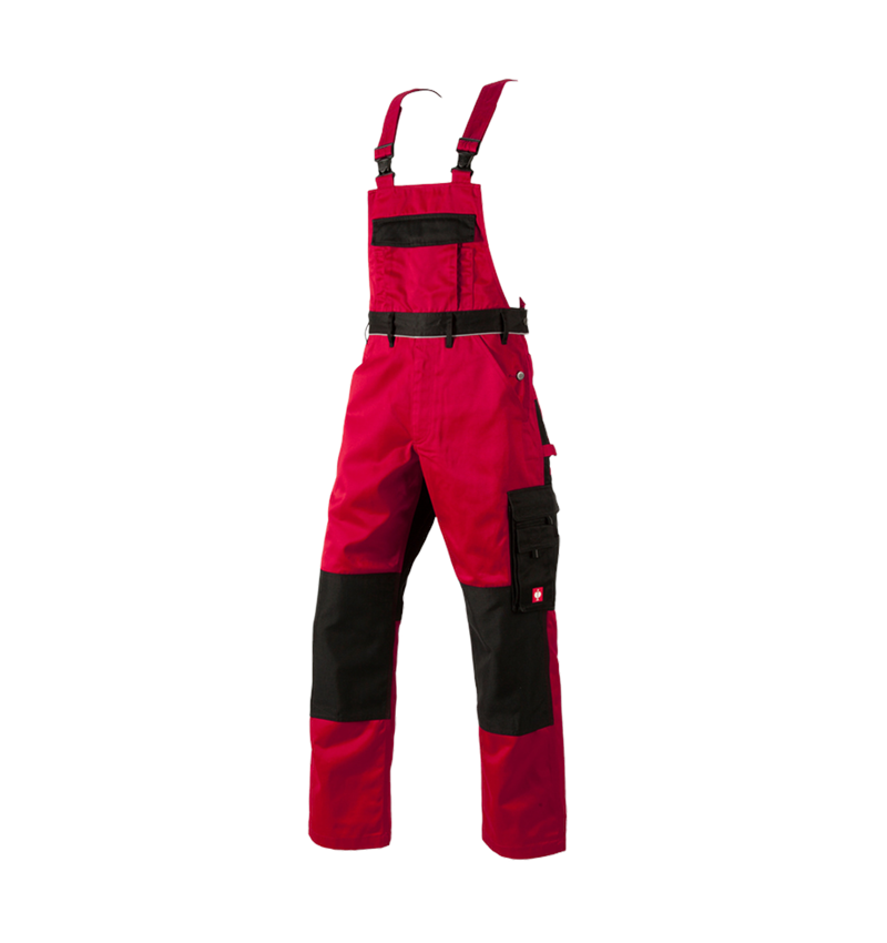 Pracovní kalhoty: Kalhoty s laclem e.s.image + červená/černá 4