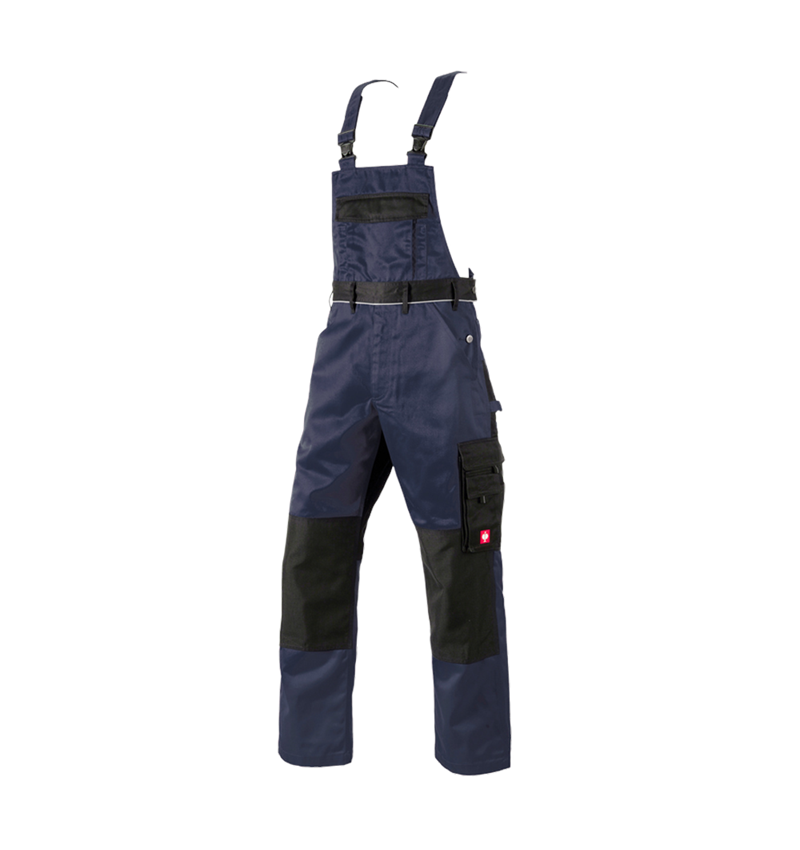 Pracovní kalhoty: Kalhoty s laclem e.s.image + tmavomodrá/černá