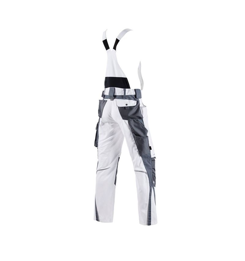 Pracovní kalhoty: Kalhoty s laclem e.s.motion + bílá/šedá 3