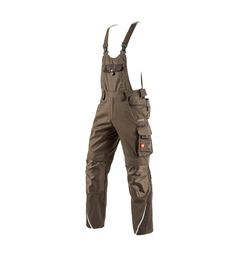Pracovní kalhoty: Kalhoty s laclem e.s.motion + lískový oříšek/kaštan 2