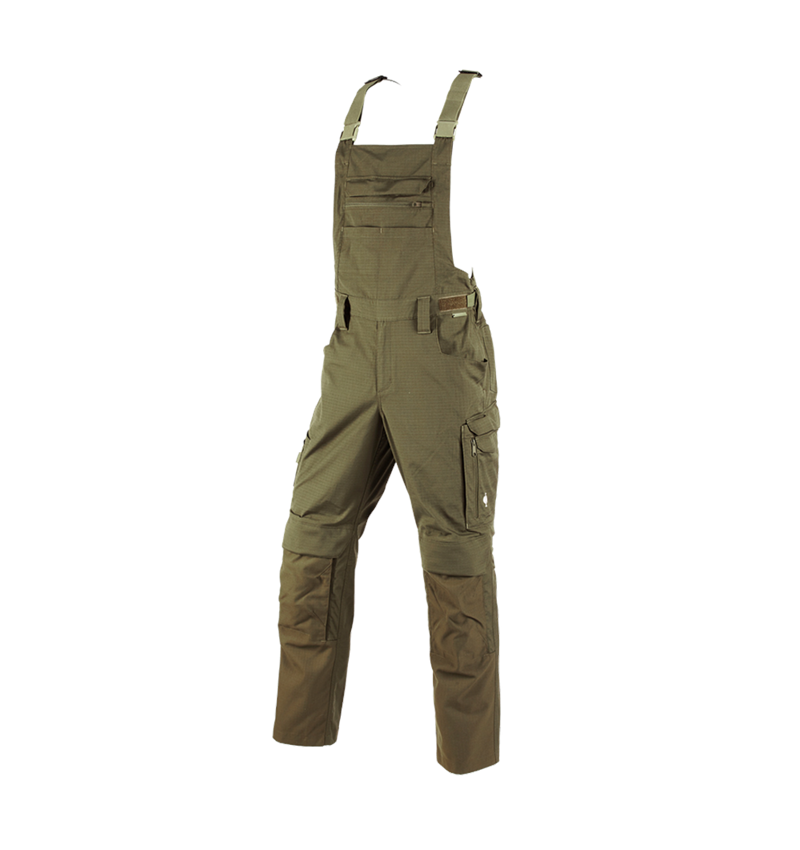 Pracovní kalhoty: Kalhoty s laclem e.s.concrete solid + bahnitá zelená 2
