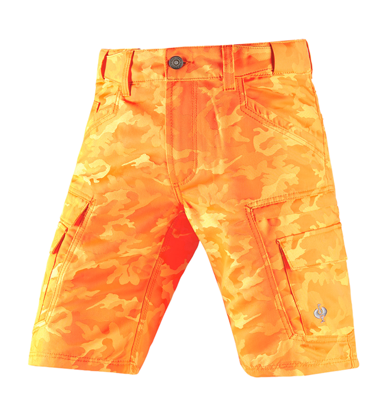 Pracovní kalhoty: e.s. Šortky color camo + maskovací oranžová 2