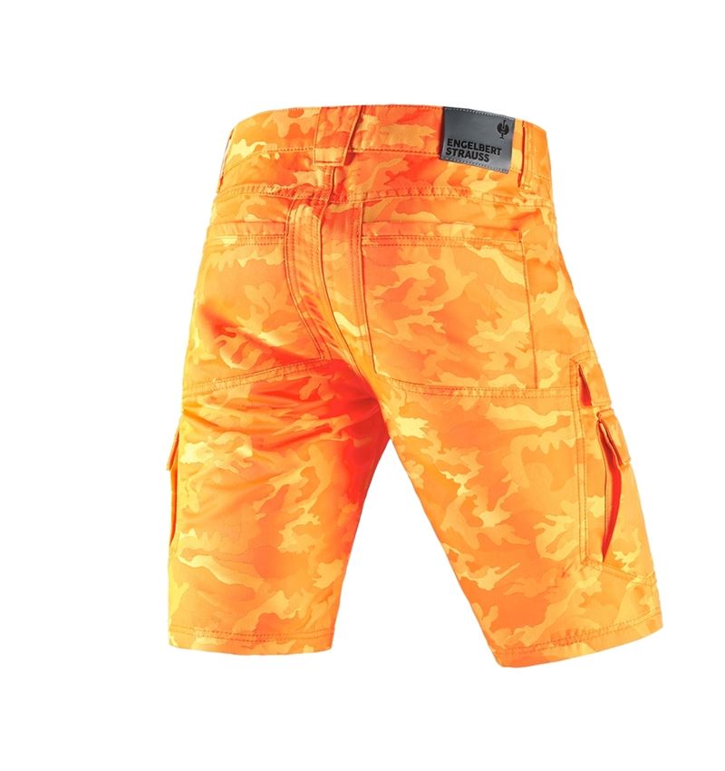 Pracovní kalhoty: e.s. Šortky color camo + maskovací oranžová 3