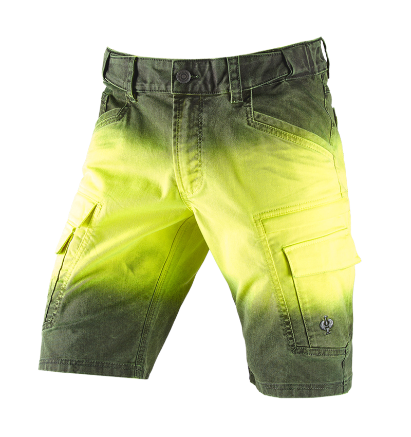 Pracovní kalhoty: e.s. Šortky color sprayer + výstražná žlutá/černá 2