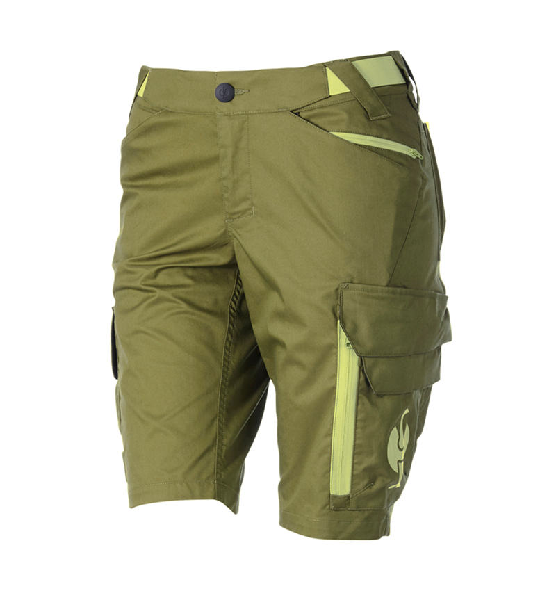 Pracovní kalhoty: Šortky e.s.trail, dámské + jalovcová zelená/citronově zelená 4