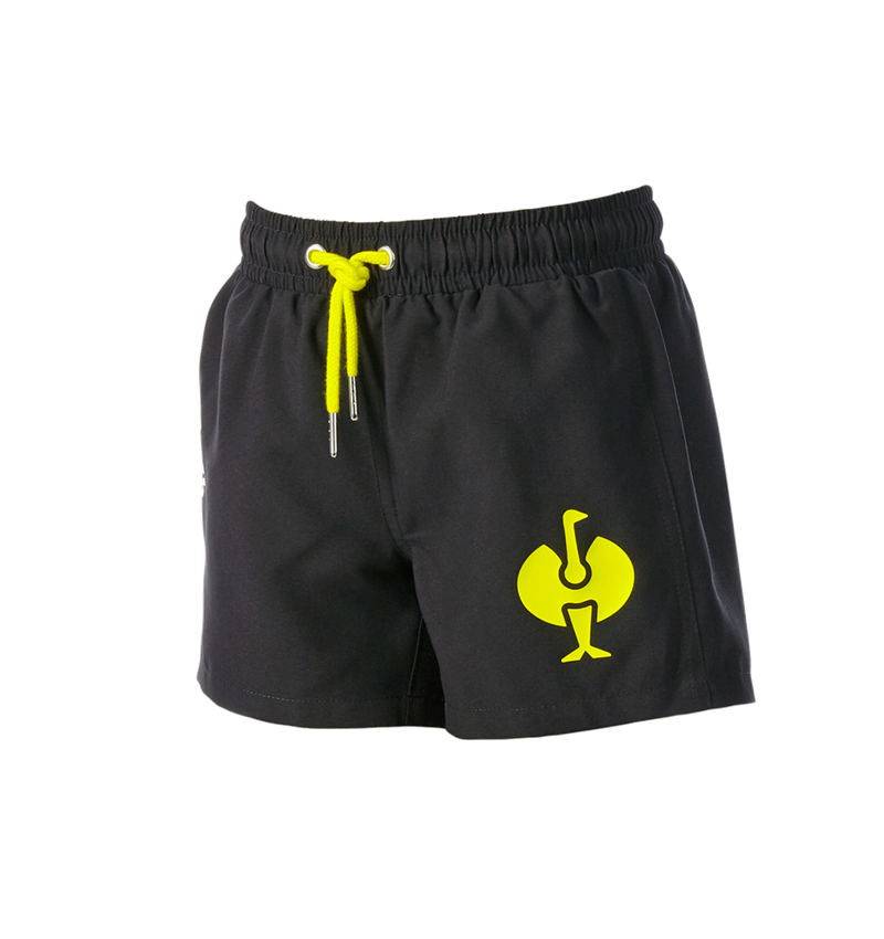 Krat'asy: Koupací šortky e.s.trail, dětské + černá/acidově žlutá 3