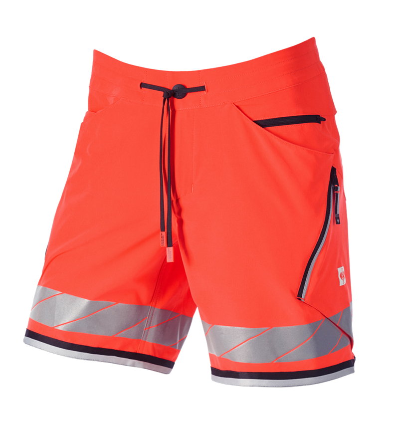 Pracovní kalhoty: Reflex funkční šortky e.s.ambition + výstražná červená/černá 5