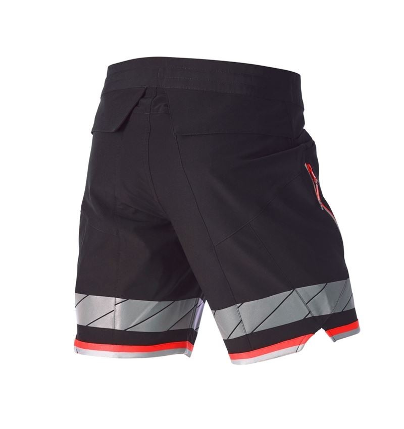 Pracovní kalhoty: Reflex funkční šortky e.s.ambition + černá/výstražná červená 6