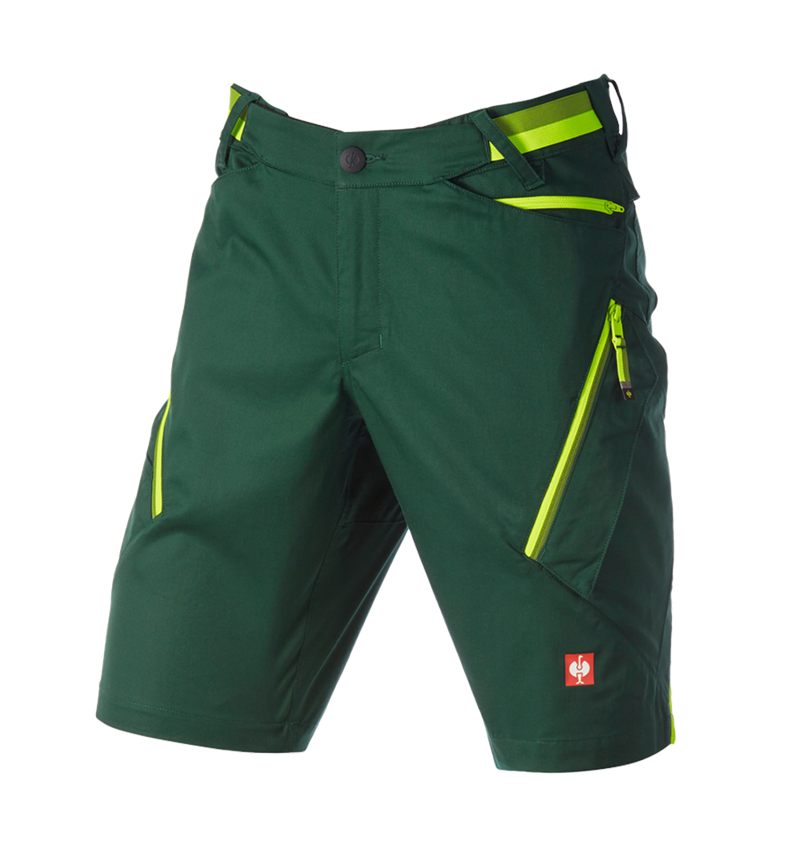 Pracovní kalhoty: Šortky s více kapsami e.s.ambition + zelená/výstražná žlutá 6