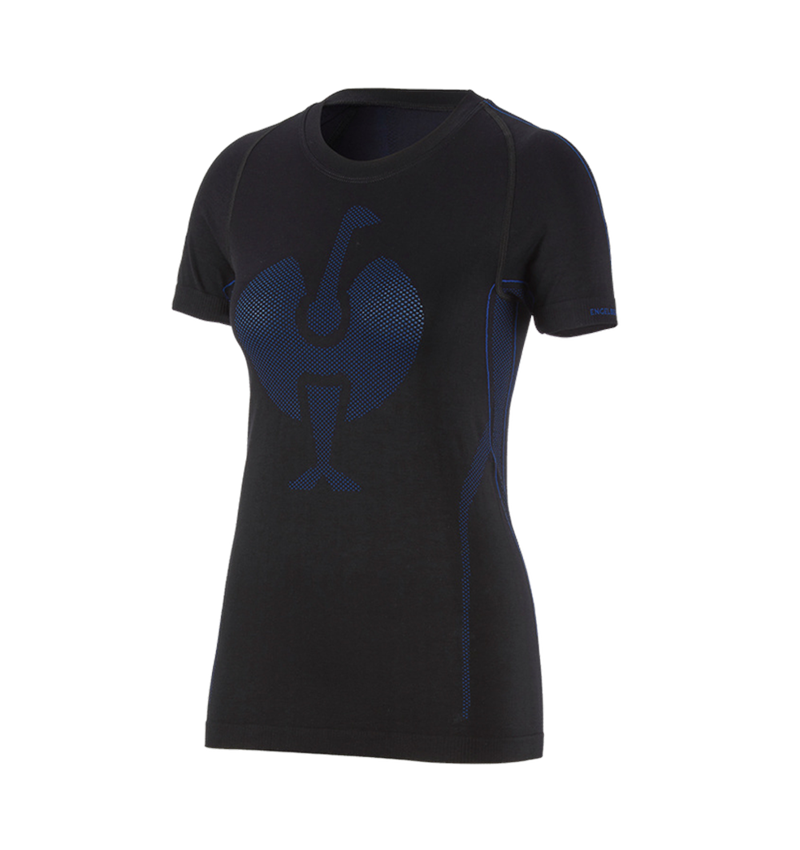 Funkční spodní prádlo: e.s. Funkční-Tričko seamless-warm, dámské + černá/enciánově modrá 2