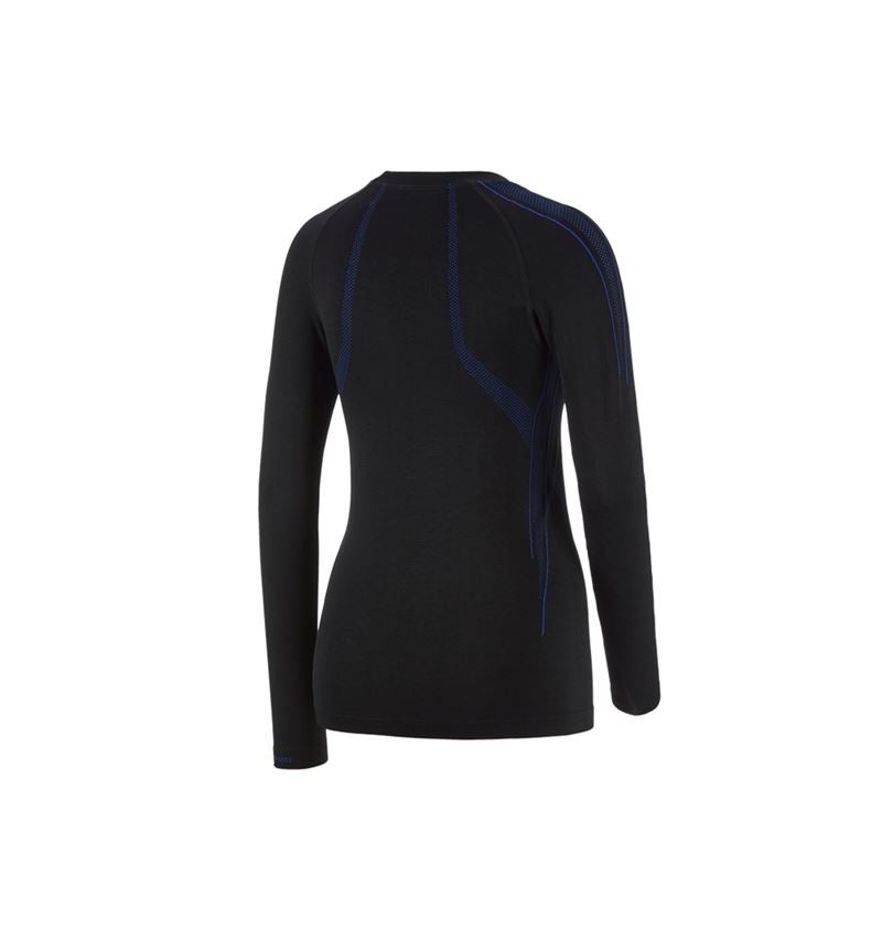Funkční spodní prádlo: e.s. Funkční-Longsleeve seamless-warm, dámská + černá/enciánově modrá 3