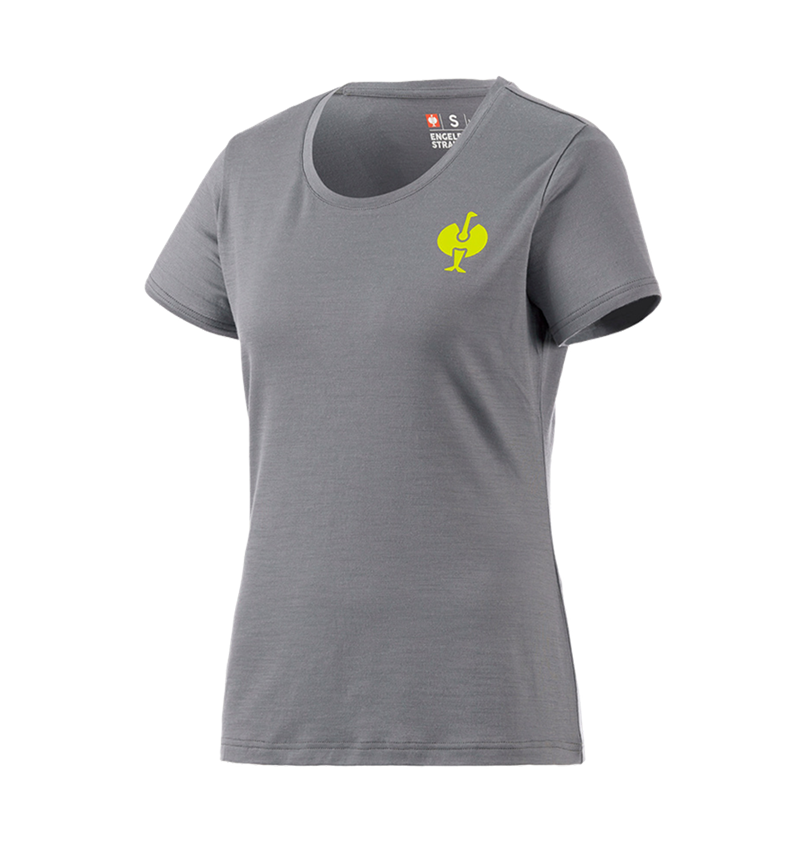 Trička | Svetry | Košile: Tričko Merino e.s.trail, dámská + čedičově šedá/acidově žlutá 2