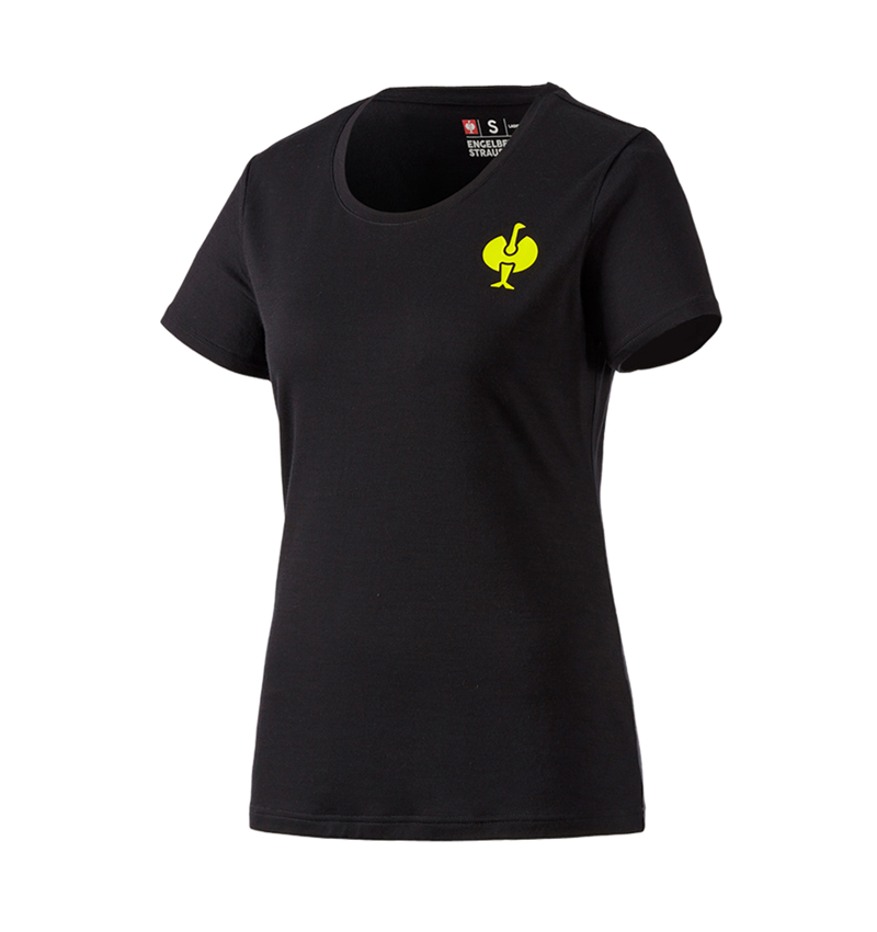 Trička | Svetry | Košile: Tričko Merino e.s.trail, dámská + černá/acidově žlutá 2