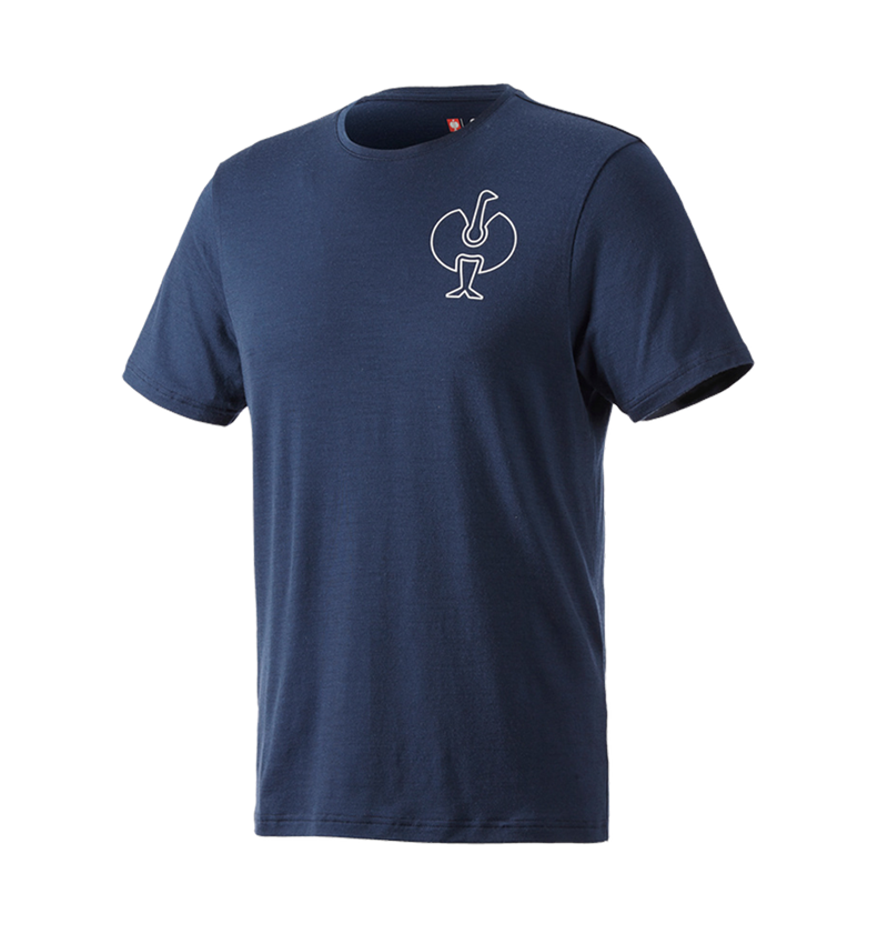 Trička, svetry & košile: Tričko Merino e.s.trail + hlubinná modrá/bílá 3